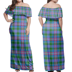 Ralston Tartan Off Shoulder Long Dress