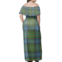 MacMillan Hunting Ancient Tartan Off Shoulder Long Dress