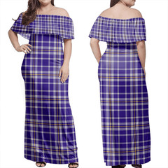 Ochterlony Tartan Off Shoulder Long Dress