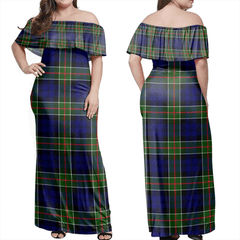 Colquhoun Modern Tartan Off Shoulder Long Dress