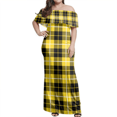 Barclay Dress Modern Tartan Off Shoulder Long Dress