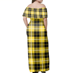 Barclay Dress Modern Tartan Off Shoulder Long Dress