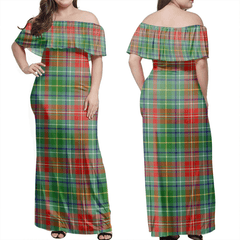 Muirhead Tartan Off Shoulder Long Dress