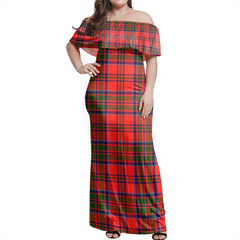 MacKillop Tartan Off Shoulder Long Dress