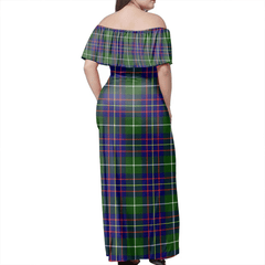 Inglis Modern Tartan Off Shoulder Long Dress