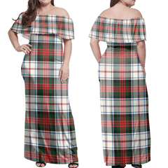 MacDuff Dress Modern Tartan Off Shoulder Long Dress