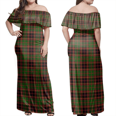 Buchan Modern Tartan Off Shoulder Long Dress