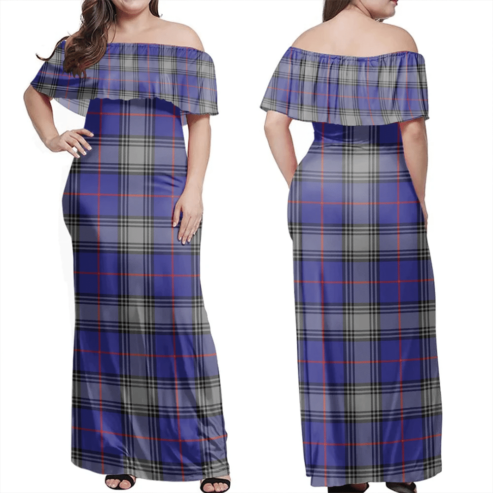 Kinnaird Tartan Off Shoulder Long Dress