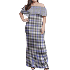 Sir Walter Scott Tartan Off Shoulder Long Dress