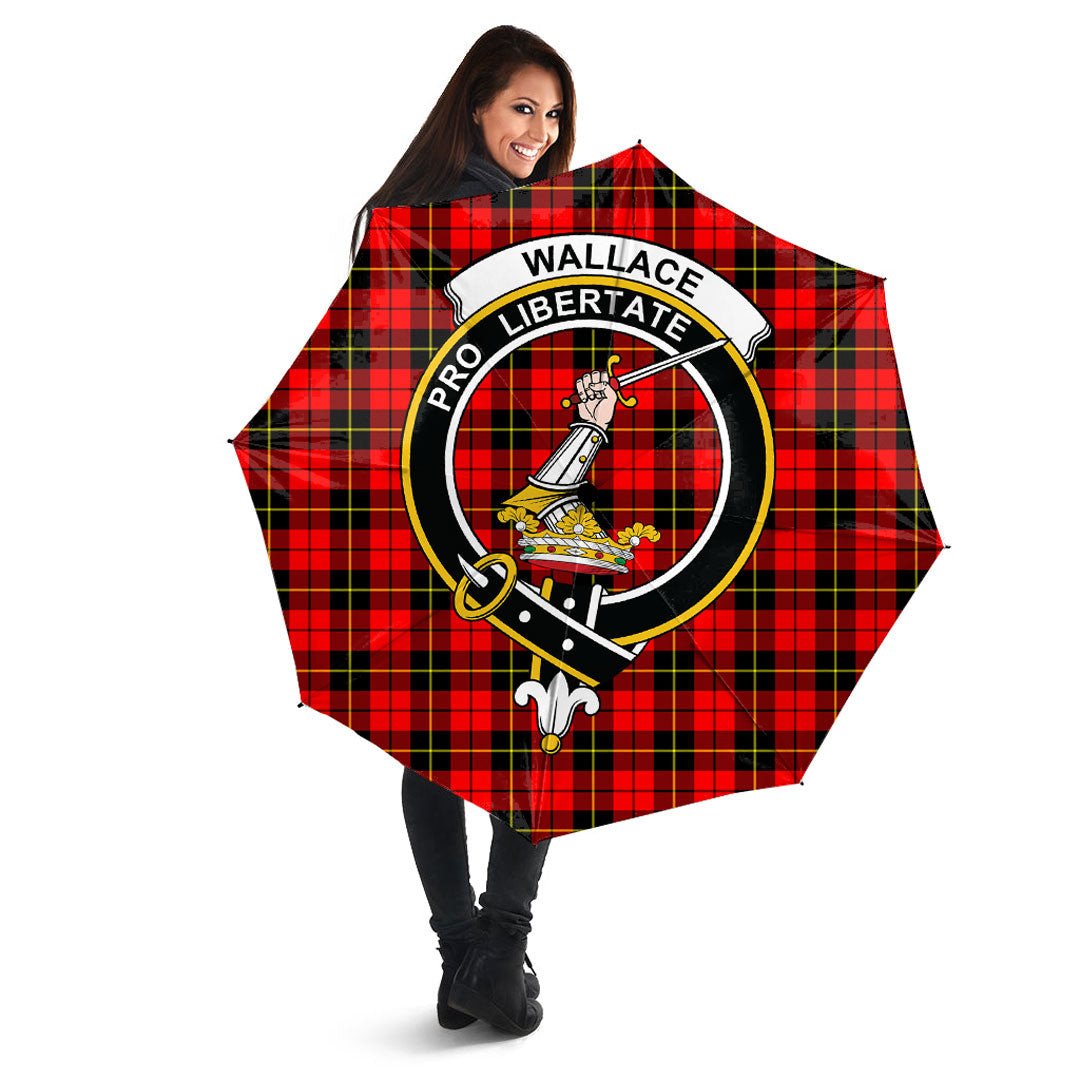 Wallace Hunting Red Tartan Crest Umbrella