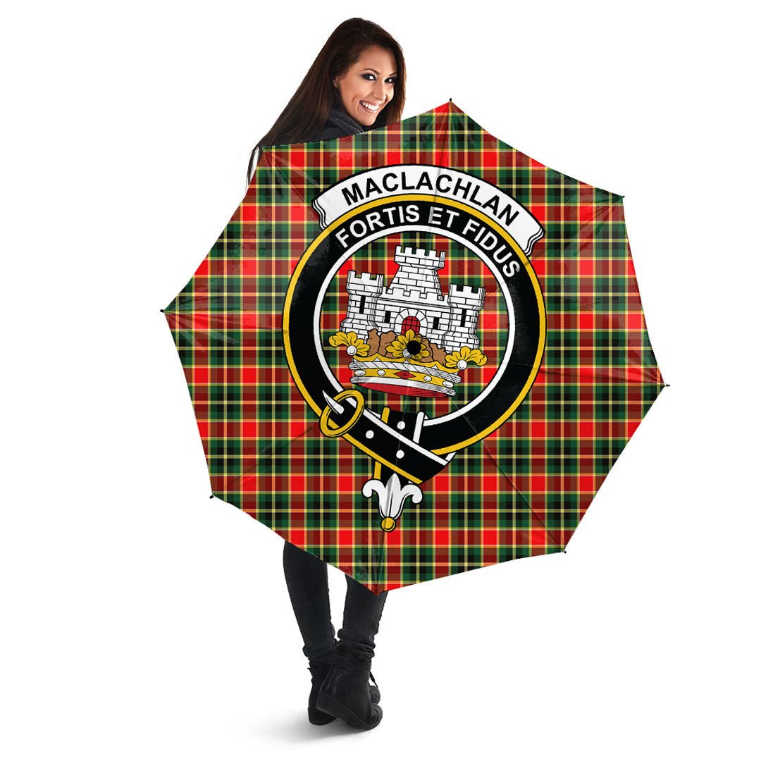 MacLachlan Hunting Modern Tartan Crest Umbrella