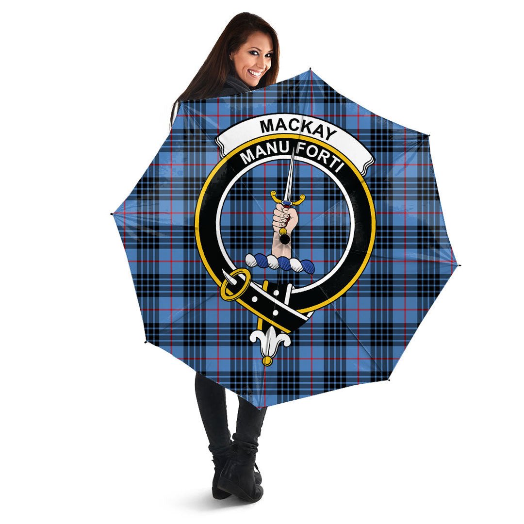 MacKay Blue Tartan Crest Umbrella