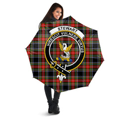 Stewart Black Tartan Crest Umbrella