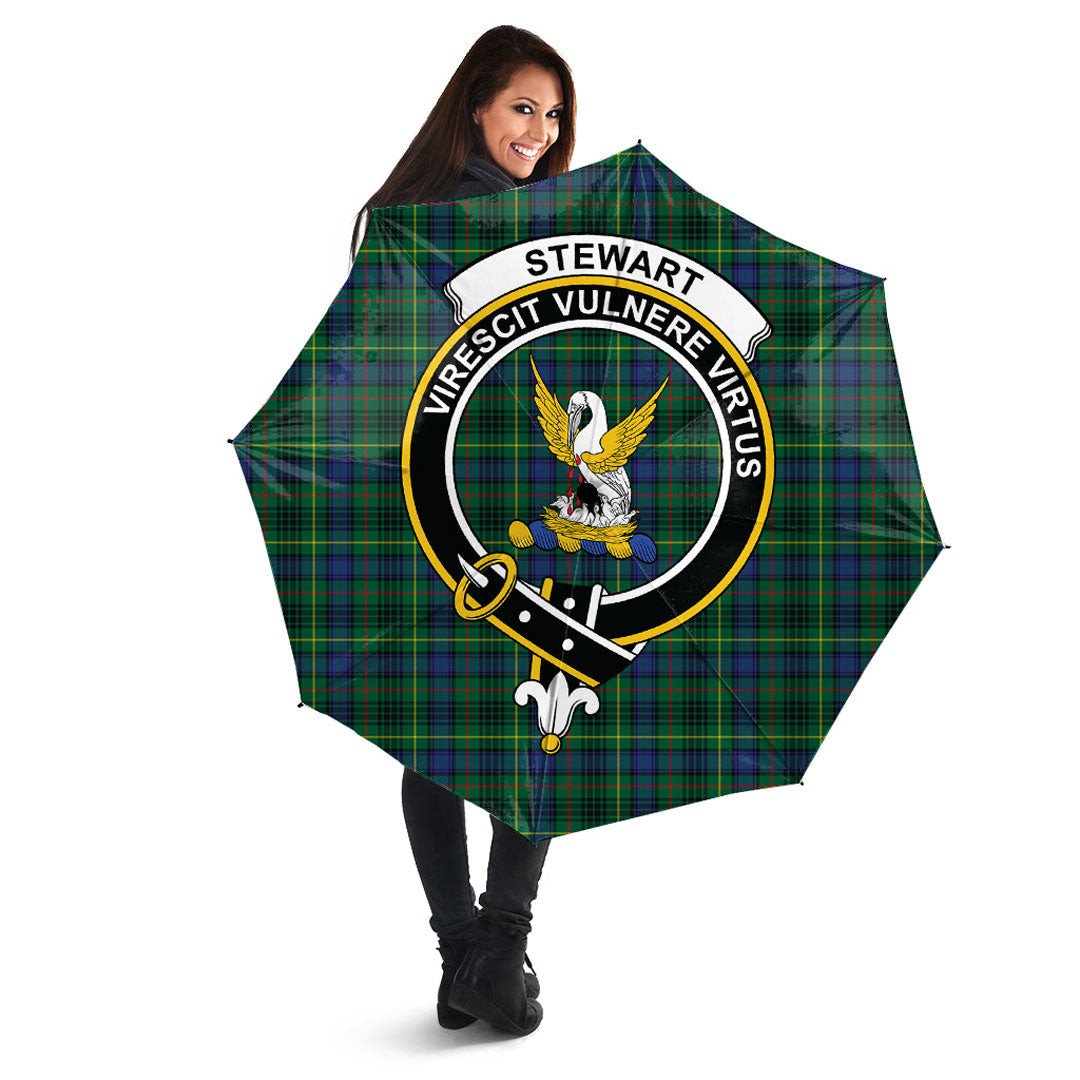 Stewart Hunting Modern Tartan Crest Umbrella