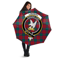 Lindsay Modern Tartan Crest Umbrella