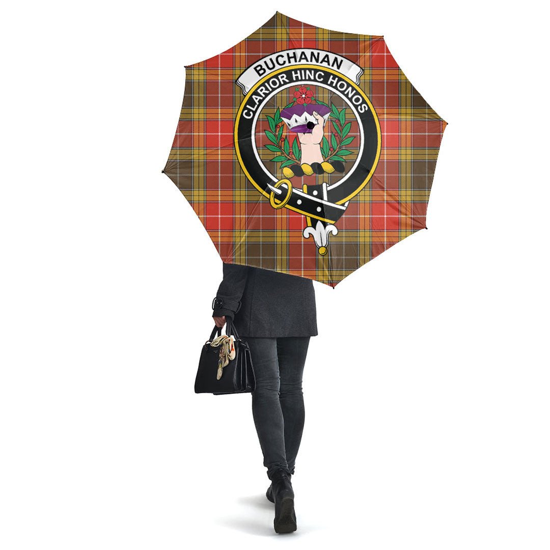 Buchanan Old Set Weathered Tartan Crest Umbrella