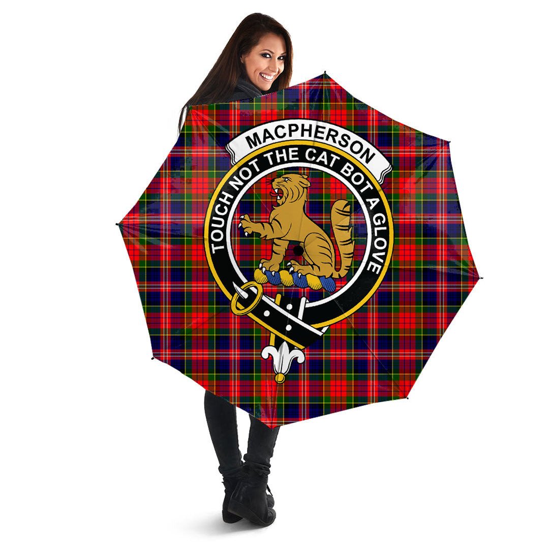 MacPherson Modern Tartan Crest Umbrella