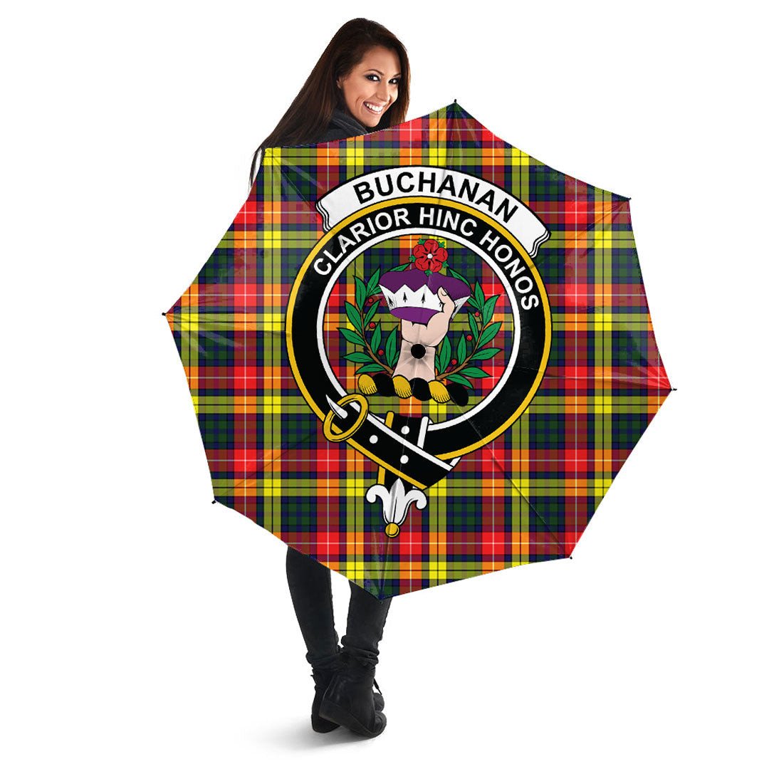 Buchanan Modern Tartan Crest Umbrella