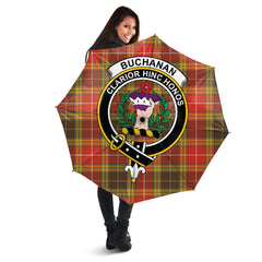 Buchanan Old Set Weathered Tartan Crest Umbrella