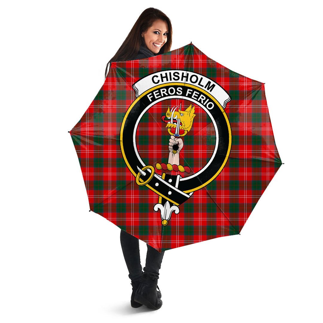 Chisholm Modern Tartan Crest Umbrella