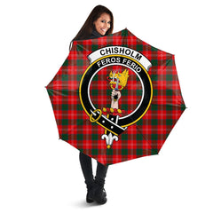 Chisholm Modern Tartan Crest Umbrella