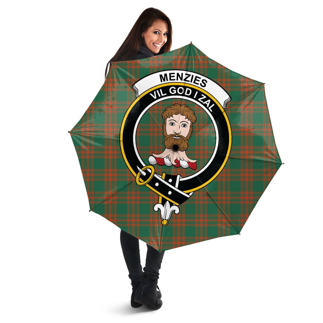 Menzies Green Ancient Tartan Crest Umbrella