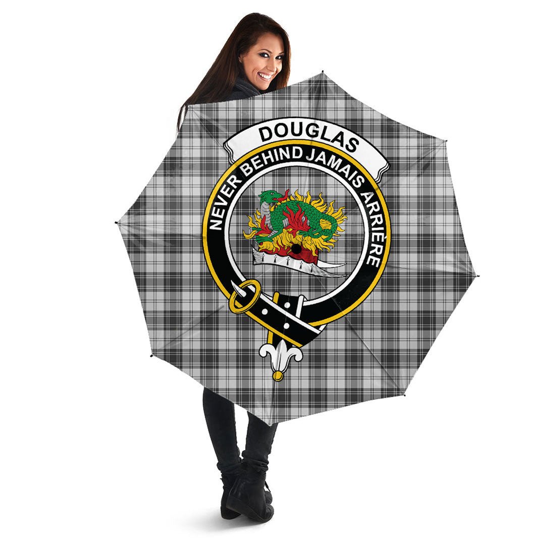 Douglas Grey Modern Tartan Crest Umbrella