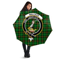 Wallace Hunting Green Tartan Crest Umbrella