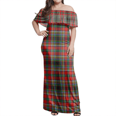 Anderson Of Arbrake Tartan Off Shoulder Long Dress