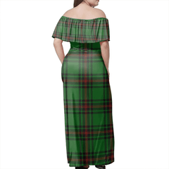 Fife District Tartan Off Shoulder Long Dress