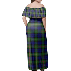 MacEwen Modern Tartan Off Shoulder Long Dress