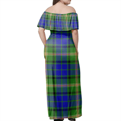 Maitland Tartan Off Shoulder Long Dress