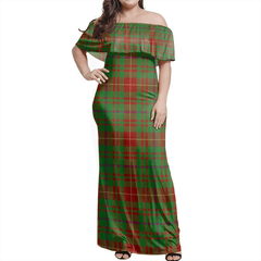 Fulton Tartan Off Shoulder Long Dress