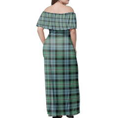 Melville Tartan Off Shoulder Long Dress