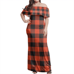 Rob Roy MacGregor Ancient Tartan Off Shoulder Long Dress