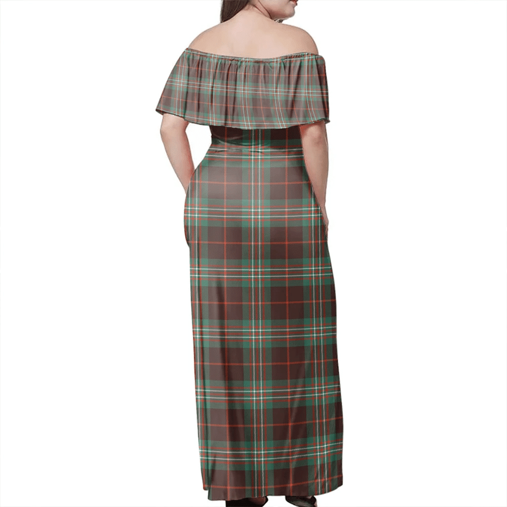 Scott Brown Ancient Tartan Off Shoulder Long Dress