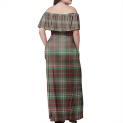 Scott Brown Ancient Tartan Off Shoulder Long Dress