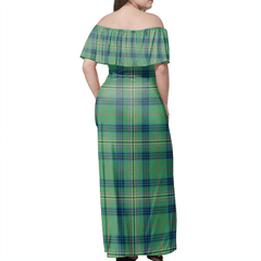 Kennedy Ancient Tartan Off Shoulder Long Dress