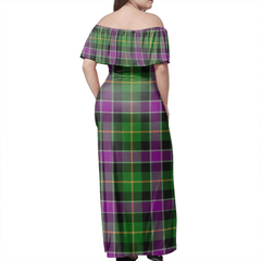 Selkirk Tartan Off Shoulder Long Dress