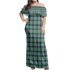 Melville Tartan Off Shoulder Long Dress