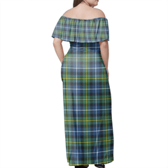 MacNeill Of Barra Ancient Tartan Off Shoulder Long Dress