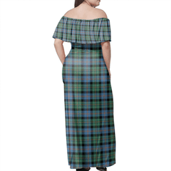 Malcolm Ancient Tartan Off Shoulder Long Dress