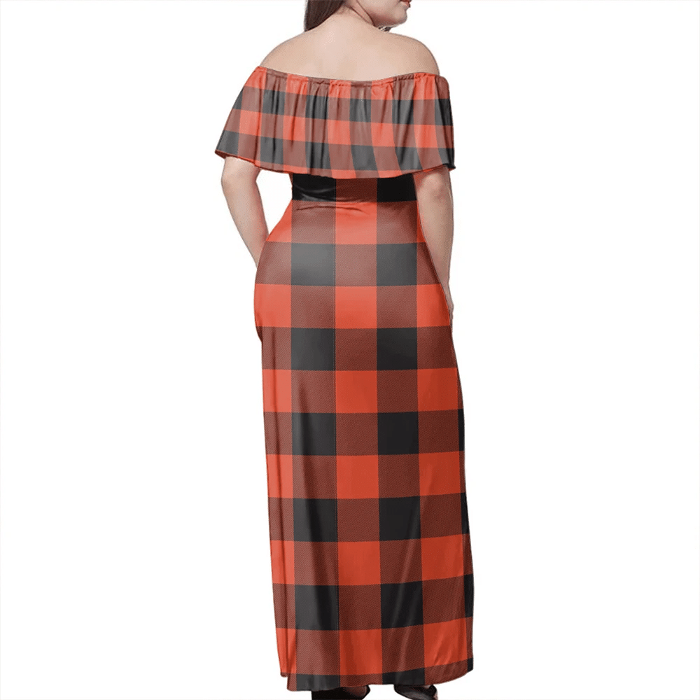 Rob Roy MacGregor Ancient Tartan Off Shoulder Long Dress