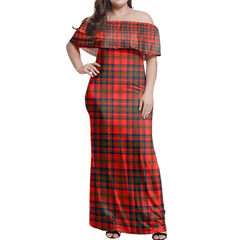 Matheson Modern Tartan Off Shoulder Long Dress