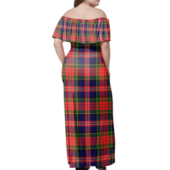 MacPherson Modern Tartan Off Shoulder Long Dress