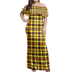 Jardine Tartan Off Shoulder Long Dress