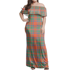 MacKintosh Ancient Tartan Off Shoulder Long Dress