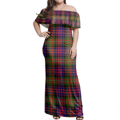 Carnegie Modern Tartan Off Shoulder Long Dress