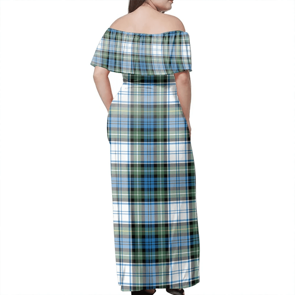 Campbell Dress Tartan Off Shoulder Long Dress