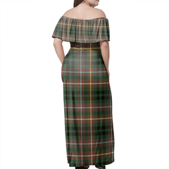 Buchanan Hunting Tartan Off Shoulder Long Dress